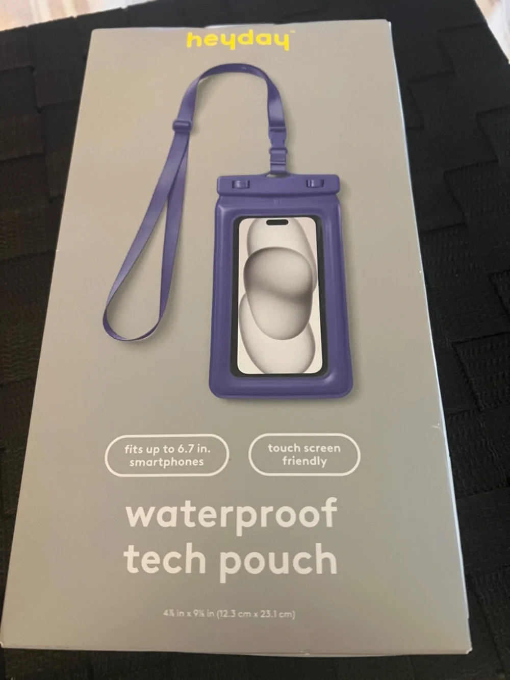 heyday Purple Waterproof Tech Pouch with Lanyard